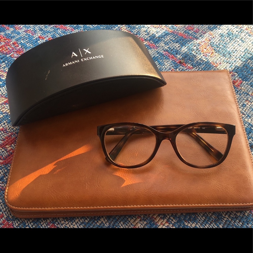 Armani Exchange women’s brown readers glasses